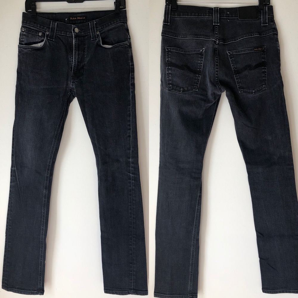 Nudie Jeans thin finn back 2 black sz W 30 L 34